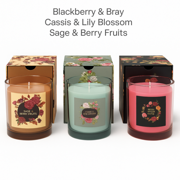 Candles : Scented Candle in Floral Gift Box