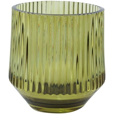 Green Ribbed Votive